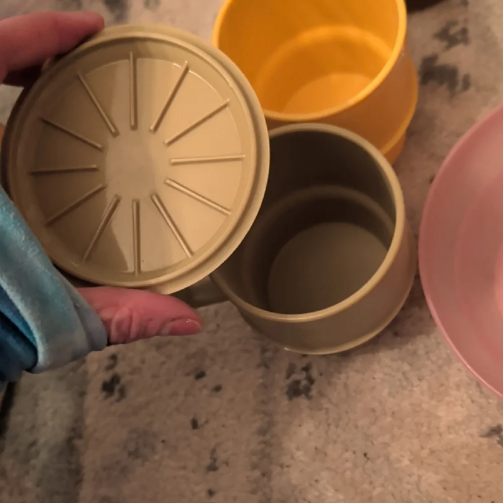 Colorful Vintage Plastic Kitchenware Set